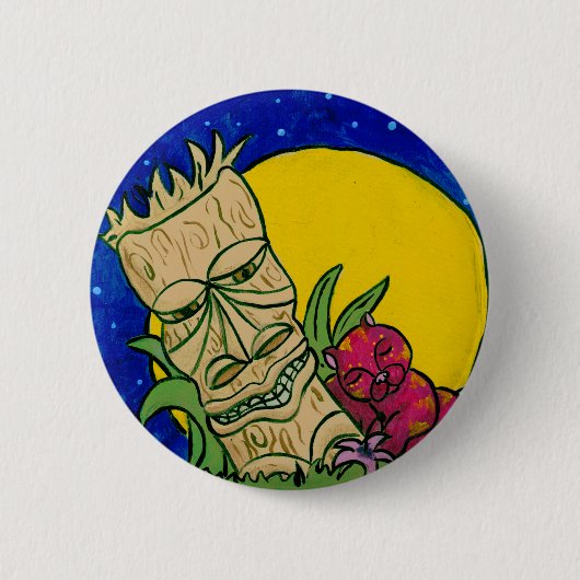 Tiki Cat Ronde Button 5,7 Cm (Voorkant)