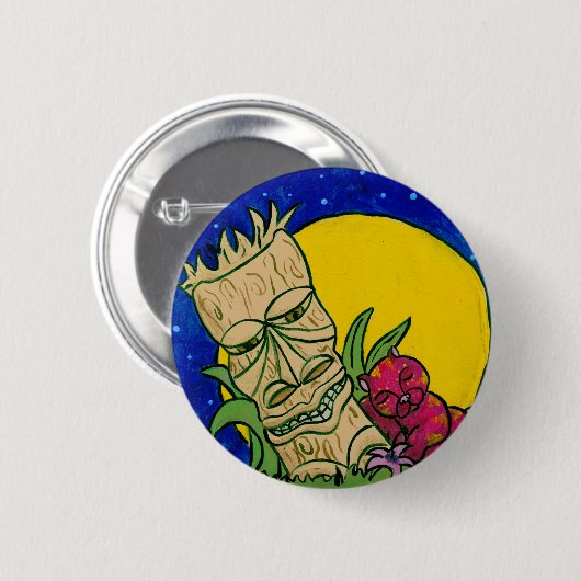 Tiki Cat Ronde Button 5,7 Cm (Voorkant /achterkant)