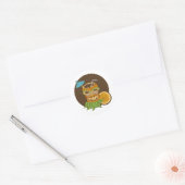 Tiki Cocktail, grappig Ronde Sticker (Envelop)
