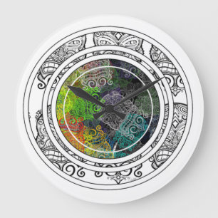 Tiki Colorful Circle Patroon Grote Klok