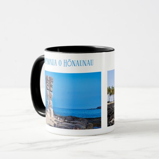 Tiki Couple & Black Lava, Big Island, Hawaii, Mok (Voorkant links)