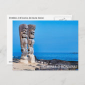 Tiki Couple met zwarte lava, Briefkaart (Voorkant / Achterkant)