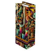 Tiki Cultuur Gift Bag 04 Wijn Cadeautas (Voorkant Gekanteld)