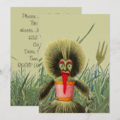 Tiki Doll Grass Lawn Backyard Fun Party Uitnodigin Kaart (Voorkant / Achterkant)