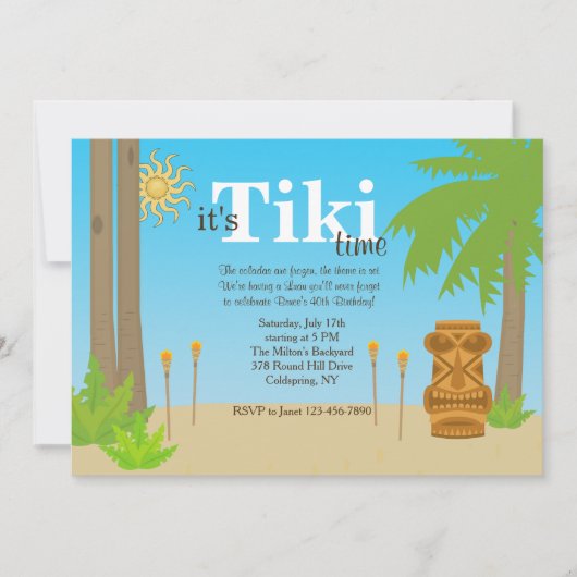 Tiki-feest uitnodiging (Voorkant)