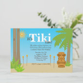 Tiki-feest uitnodiging (Staand voorkant)