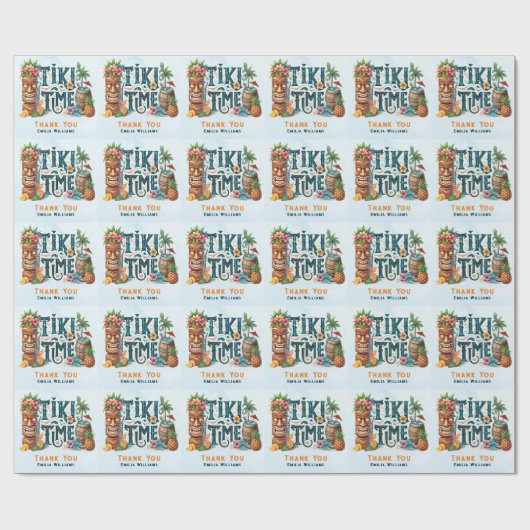 TIKI-feestje gepersonaliseerd maatwerk Cadeaupapier (Vlak)