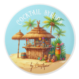 Tiki geïnspireerd Zomer thema aangepaste tekst Keramische Knop
