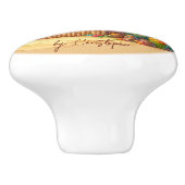 Tiki geïnspireerd Zomer thema aangepaste tekst Keramische Knop (Zijkant)