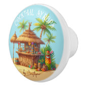 Tiki geïnspireerd Zomer thema aangepaste tekst Keramische Knop (Rechts)