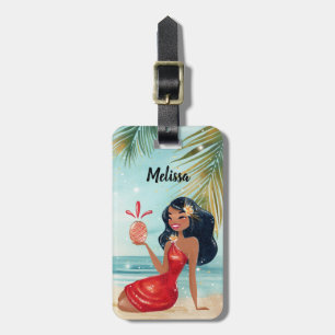 Tiki Girl Tropische Vakantie Bagage Labels
