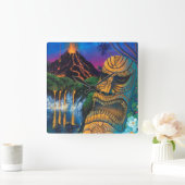Tiki God Clock Vierkante Klok (Huis)