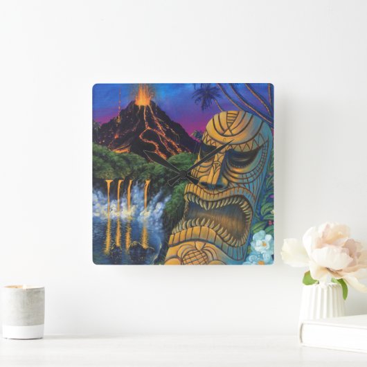 Tiki God Clock Vierkante Klok (Huis)