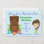 Tiki God Luau Party Kaart (Voorkant)