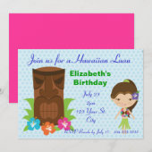 Tiki God Luau Party Kaart (Voorkant / Achterkant)