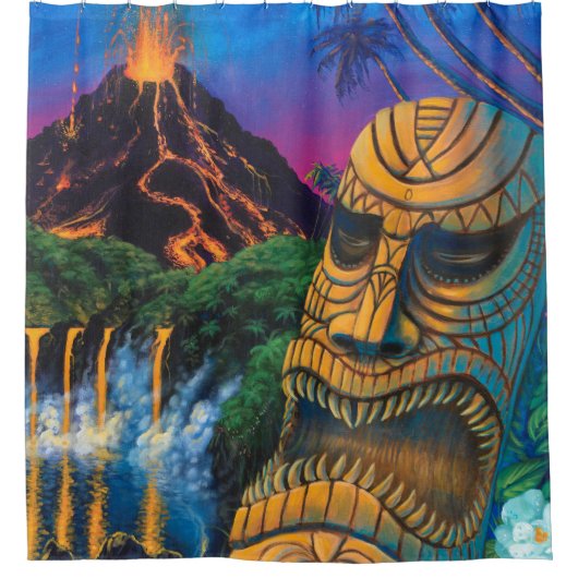 Tiki God Shower Curtain Douchegordijn (Voorkant)