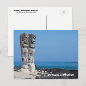 Tiki Greetings, Vluchtelingplaats, Big Island Hawa Briefkaart (Voorkant / Achterkant)