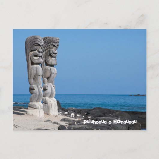 Tiki Greetings, Vluchtelingplaats, Big Island Hawa Briefkaart (Voorkant)