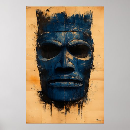 Tiki Guardian Mask - Polynesische Spirituele symbo Poster (Voorkant)