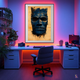 Tiki Guardian Mask - Polynesische Spirituele symbo Poster