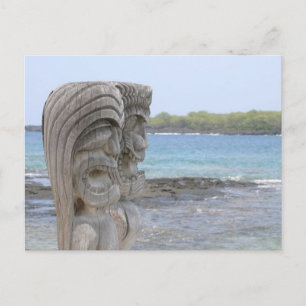 Tiki Guardians in Kona, Hawaii - Briefkaart