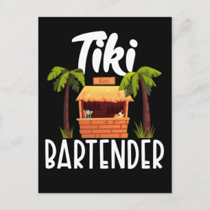 Tiki Hawaii Bartender Funny Tahitian Drink Mixer Briefkaart