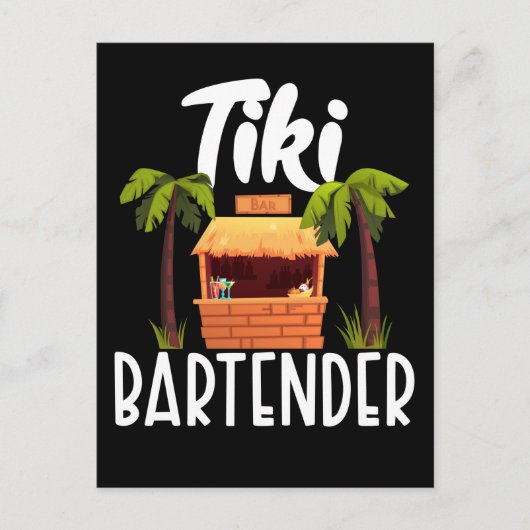 Tiki Hawaii Bartender Funny Tahitian Drink Mixer Briefkaart (Voorkant)