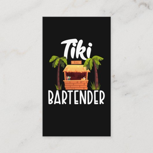 Tiki Hawaii Bartender Funny Tahitian Drink Mixer Visitekaartje (Voorkant)