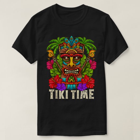 Tiki Hawaii Hawaiian Aloha Hula Surf Island Party T-shirt (Design voorkant)