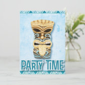 Tiki Hawaiian Luau Birthday Party Kaart (Staand voorkant)