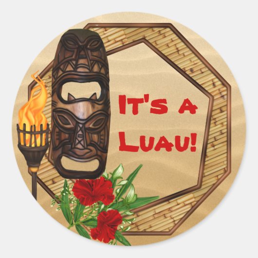 Tiki Hawaiian Luau Stickers (Voorkant)