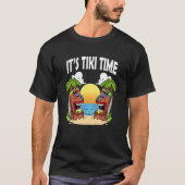 Tiki Head Het is Tiki Time Tikis Hawaiian Hawaii L T-shirt (Voorkant)