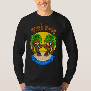 Tiki Head It's Tiki Time Hawaiian Hawaii Luau T-shirt