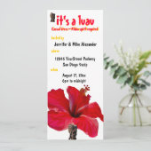 Tiki Hibiscus Luau Party Kaart (Staand voorkant)