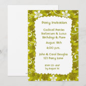 Tiki Hibiscus Uitnodiging (Voorkant / Achterkant)