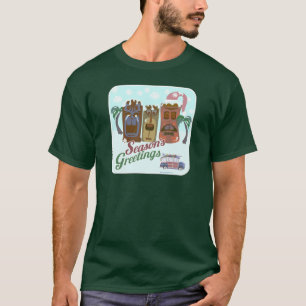 Tiki Holiday Mid-Century Culture-kerstontwerp T-shirt