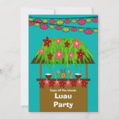 Tiki Hut Aloha Luau PartyInvitation Kaart (Voorkant)