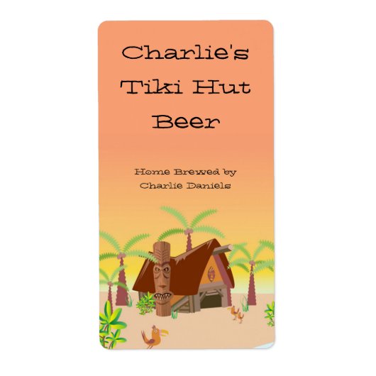 Tiki Hut Bierlabel Etiket (Voorkant)