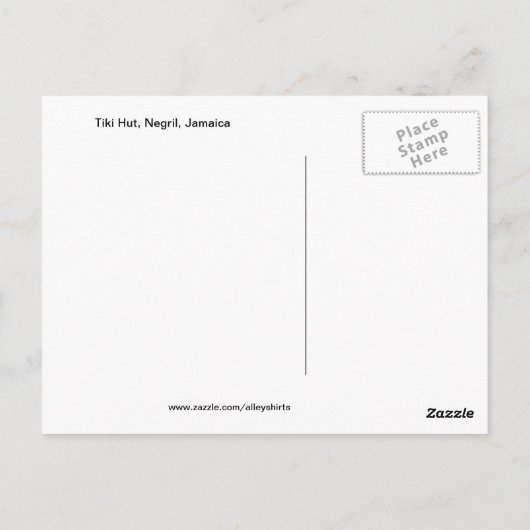 Tiki Hut en Palm Trees van het Zee Negril Jamaica Briefkaart (Achterkant)