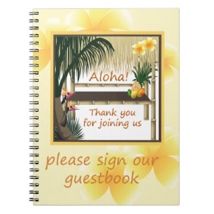 Tiki Hut Guestbook-laptop van de Tropische Partij Notitieboek
