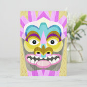 Tiki Hut Hawaiian Beachcomber's Birthday Party Kaart (Staand voorkant)