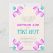 Tiki Hut Hawaiian Beachcomber's Birthday Party Kaart (Achterkant)