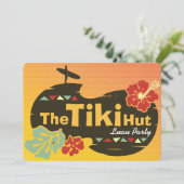 Tiki Hut Luau Party Invitation Kaart (Staand voorkant)
