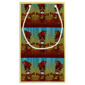 Tiki Hut Mannen Island danst Tropische zomer stran Klein Cadeauzakje (Achterkant)