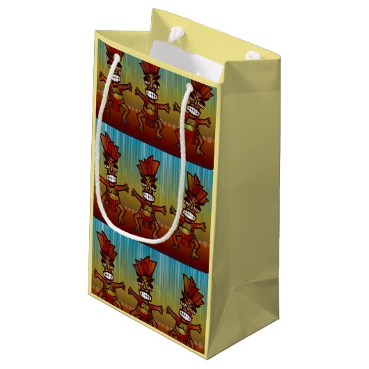 Tiki Hut Mannen Island danst Tropische zomer stran Klein Cadeauzakje (Achterkant Gekanteld)