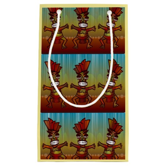 Tiki Hut Mannen Island danst Tropische zomer stran Klein Cadeauzakje (Voorkant)