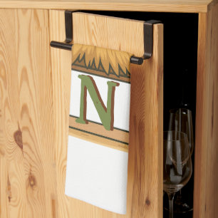 Tiki Hut met gepersonaliseerde monogram  Theedoek