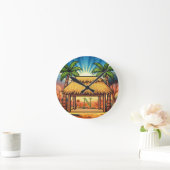 Tiki Hut Monogram Op Maat Ronde Klok (Huis)