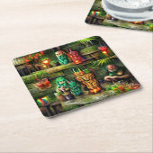 Tiki Hut Onderzetter (Schuin)