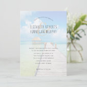 Tiki Hut Tropical Paradise Wedding Invitation Kaart (Staand voorkant)